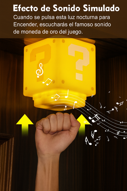 MINI LAMPARA LED BLOQUE RETRO INSPIRADO EN EL MUNDO DE MARIO BROS. CON MUSICA Y CARGA USB